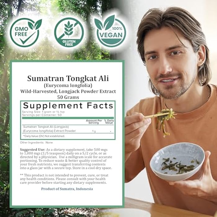 Holistic Bin Tongkat Ali Extract Powder – Premium Longjack Harvested from Sumatran Forests – Herbal – No Fillers or Preservatives – 50 Grams - Image 3