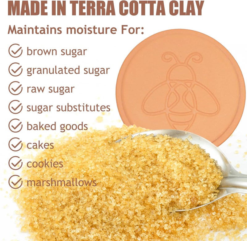 2 pieces of red clay brown sugar fresh keeping device reusable brown sugar moisturizing and softening clay tablets (Bee style) - Image 5