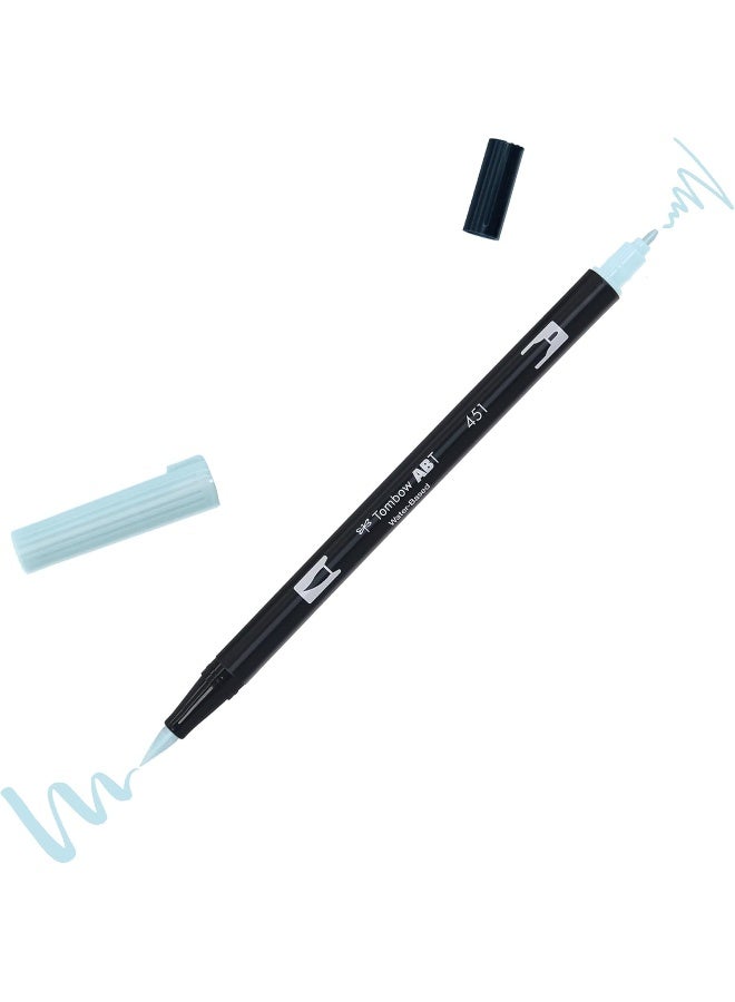 TOMBOW ABT Dual Brush Pen AB-T451, brush tip and fine tip, Blue, Water-Based Ink, 1 pen for ocean-themed art - Image 1