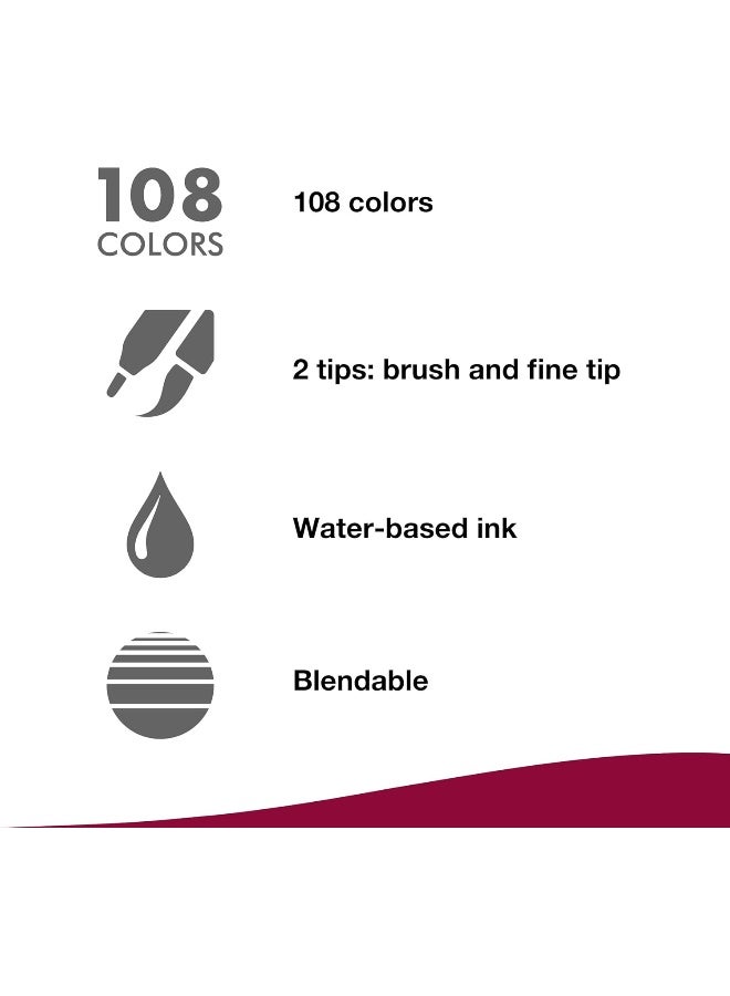 TOMBOW ABT Dual Brush Pen AB-T451, brush tip and fine tip, Blue, Water-Based Ink, 1 pen for ocean-themed art - Image 3