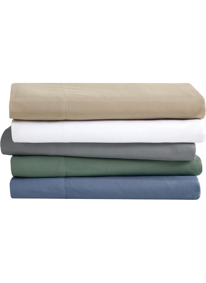 London Fog - London Fog – Garment Wash Solid Twin 4 Piece Sheet and Pillowcase Set – Soft Microfiber Fabric – Blue - Image 1