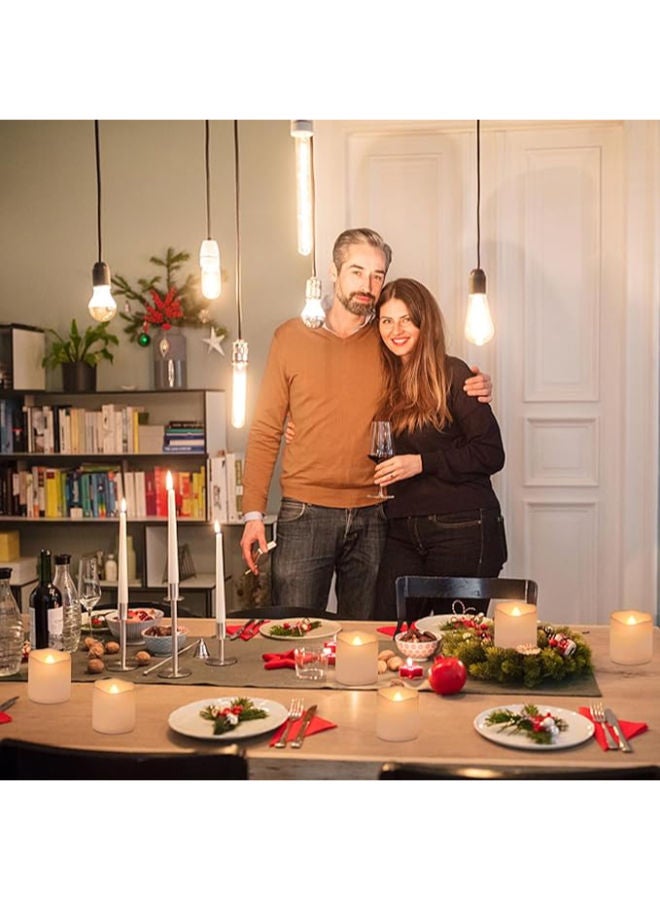 24 قطعة - شمعة شاي واقعية ساطعة ومتموجة، شموع LED بدون لهب تعمل بالبطارية - Image 3