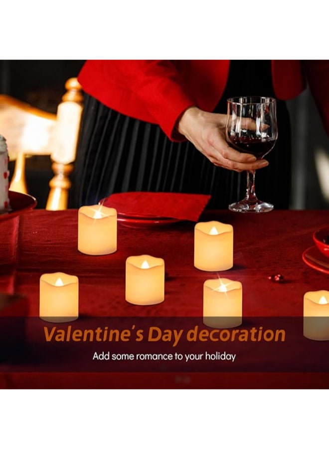 24 قطعة - شمعة شاي واقعية ساطعة ومتموجة، شموع LED بدون لهب تعمل بالبطارية - Image 2
