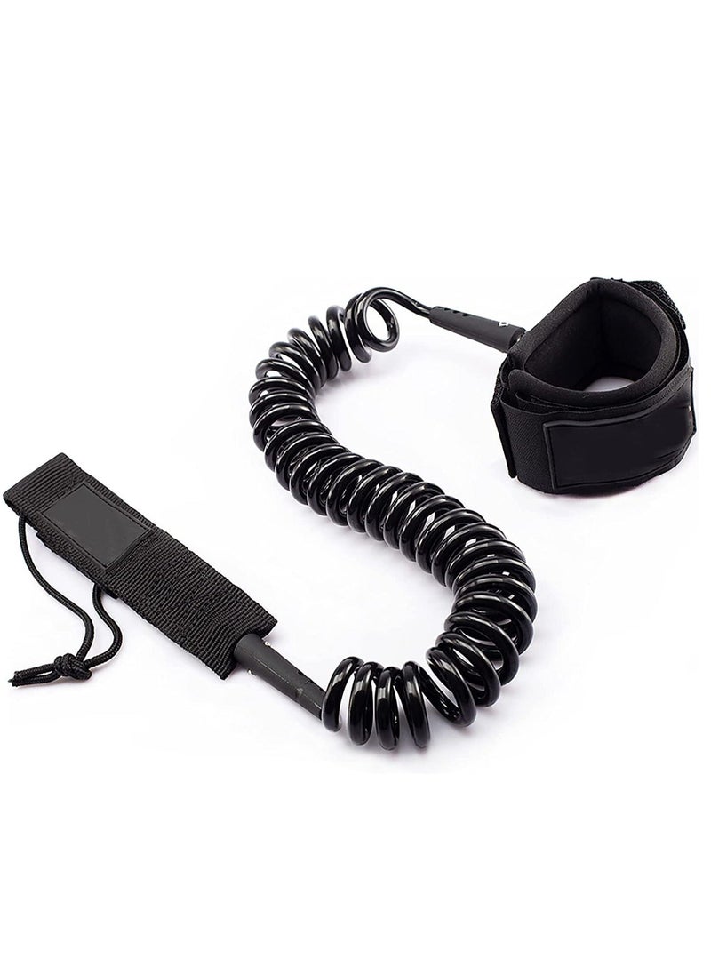 Generic - Leash Coiled 10 Strong 7mm Cord, Comfortable Padded Neoprene Ankle Cuff Stand up Paddle Board Leash with Double Swivels Anti-rust, Flexible Surfboard Leash - Image 1