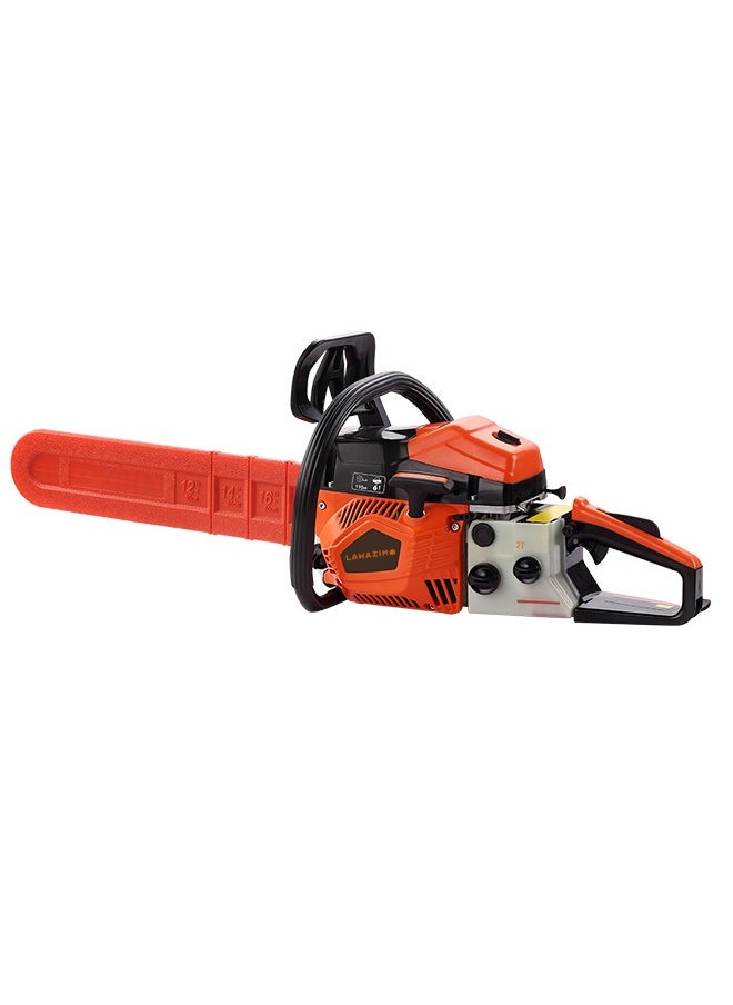 LAWAZIM Gasoline Chainsaw - 18inch Orange - Heavy-Duty Steel Construction, Includes Spark Plug Wrench, Fuel Funnel & Tool Kit - High Performance for Professional Loggers, DIY Homeowners & Outdoor Use  - Image 2