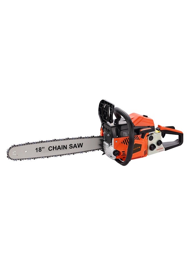 LAWAZIM Gasoline Chainsaw - 18inch Orange - Heavy-Duty Steel Construction, Includes Spark Plug Wrench, Fuel Funnel & Tool Kit - High Performance for Professional Loggers, DIY Homeowners & Outdoor Use  - Image 3