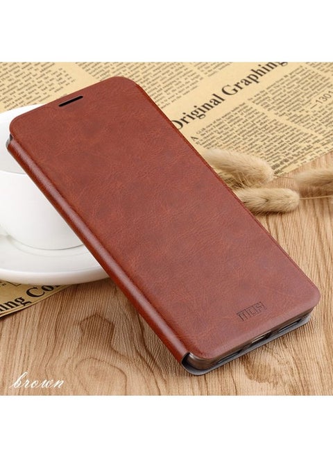 Case Cover For For Oneplus 6 MOFI Rui Series Classical Leather Flip Leather Case With Bracket Embedded Steel Plate All-inclusive(Brown)