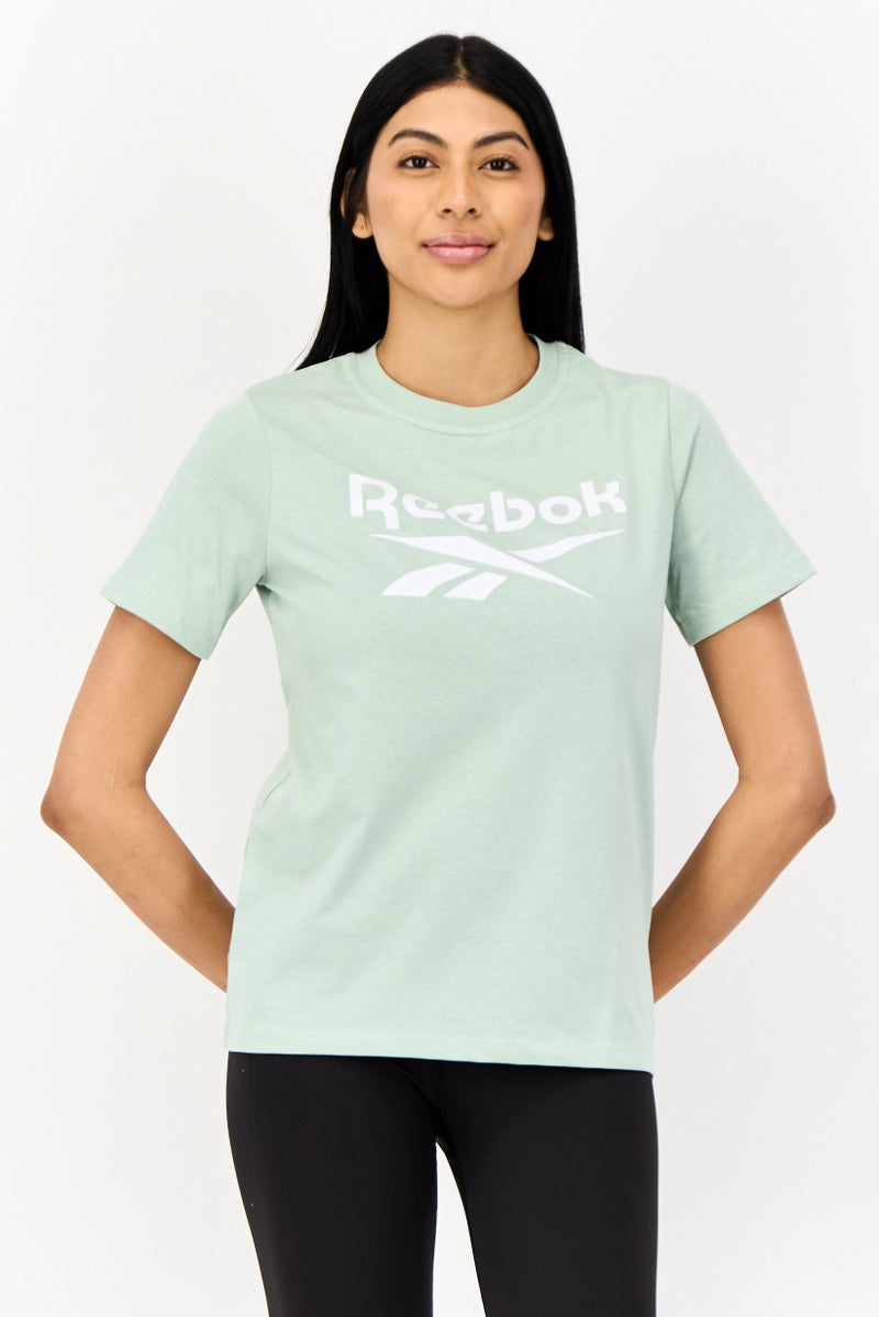 Reebok Women Sportswear Fit short Sleeves Training T-Shirt, Green - Image 1
