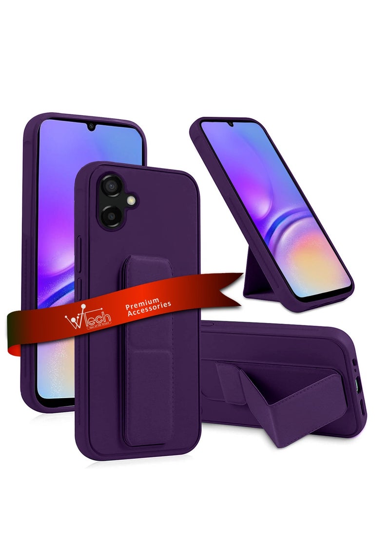 Wtech Hand Grip Foldable Magnetic Kickstand Wrist Strap Finger Grip With Built-In Iron Case Cover For Samsung Galaxy A05 4G 2023 Eggplant Purple - Image 1