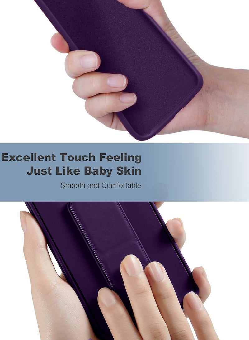 Wtech Hand Grip Foldable Magnetic Kickstand Wrist Strap Finger Grip With Built-In Iron Case Cover For Samsung Galaxy A05 4G 2023 Eggplant Purple - Image 4