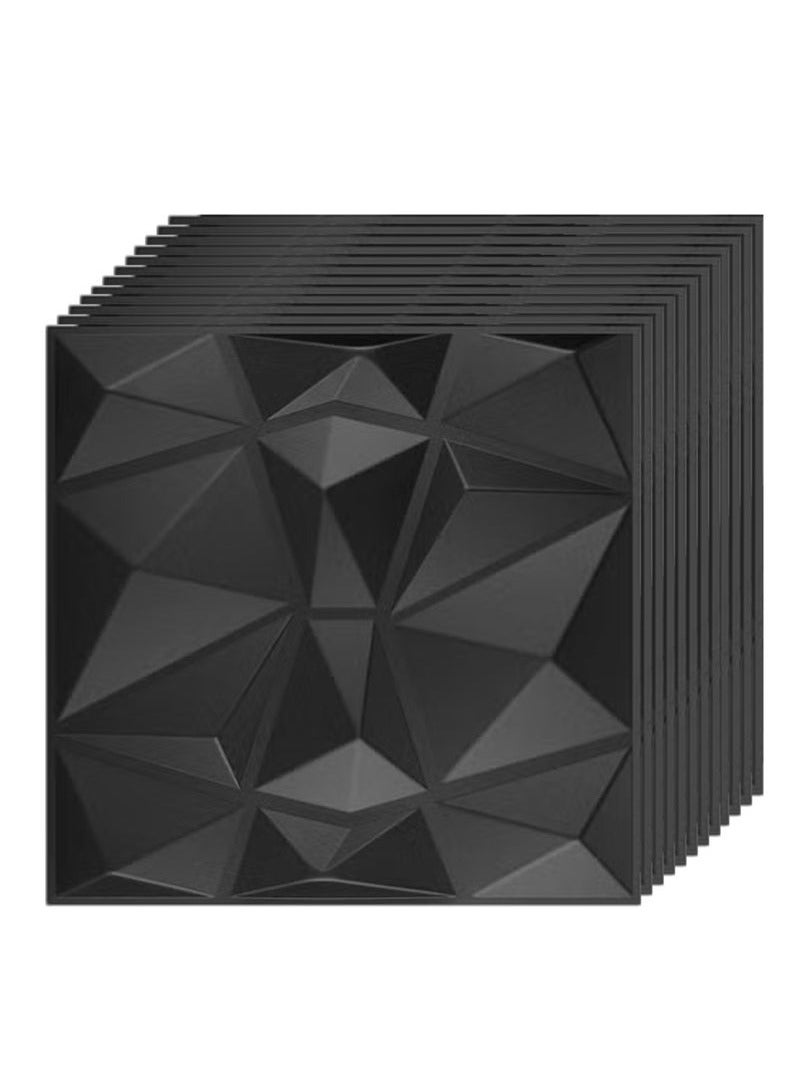 ليشب غرفة المعيشة ، اللوبي ، غرفة نوم ، مكتب مع 12 قطعة من ورق الحائط ثلاثي الأبعاد 3D الملمس بولي كلوريد الفينيل تصميم خلفية الماس ديكور جدار الغطاء ، كل قطعة 30x30cm - Image 1