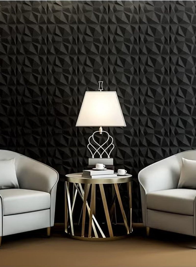 ليشب غرفة المعيشة ، اللوبي ، غرفة نوم ، مكتب مع 12 قطعة من ورق الحائط ثلاثي الأبعاد 3D الملمس بولي كلوريد الفينيل تصميم خلفية الماس ديكور جدار الغطاء ، كل قطعة 30x30cm - Image 2