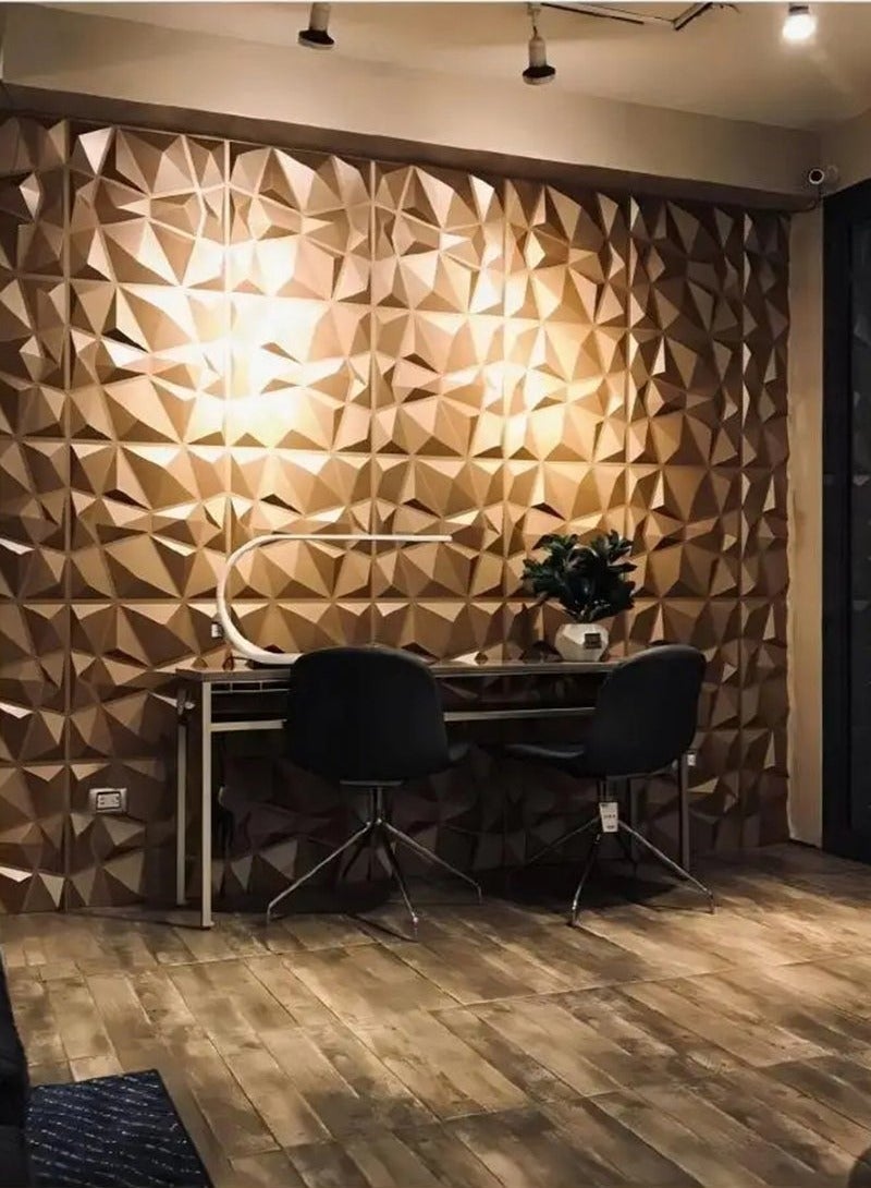 ليشب غرفة المعيشة ، اللوبي ، غرفة نوم ، مكتب مع 12 قطعة من ورق الحائط ثلاثي الأبعاد 3D الملمس بولي كلوريد الفينيل تصميم خلفية الماس ديكور جدار الغطاء ، كل قطعة 30x30cm - Image 3