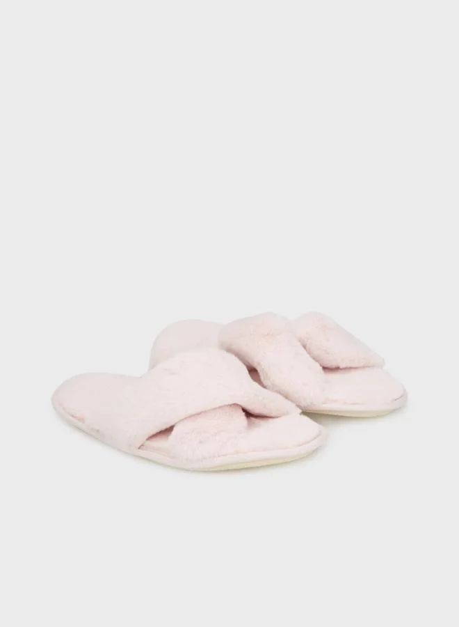 ليلا Lela Soft Textured Cross Plush 2-Pack Women's Slippers 6722001S2
