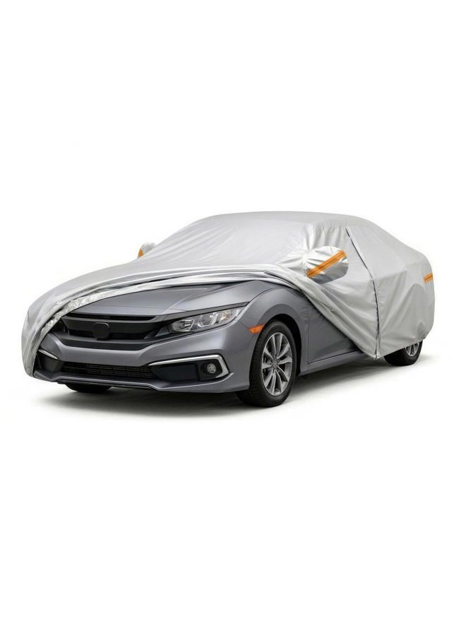 Coverra 6 Layer Heavy Duty Car Cover Custom Fit for Toyota Corolla 2000-2025, Honda Civic 1991-2026, Waterproof All Weather Car Tarp Outdoor Protection with Cotton Lining - Image 1