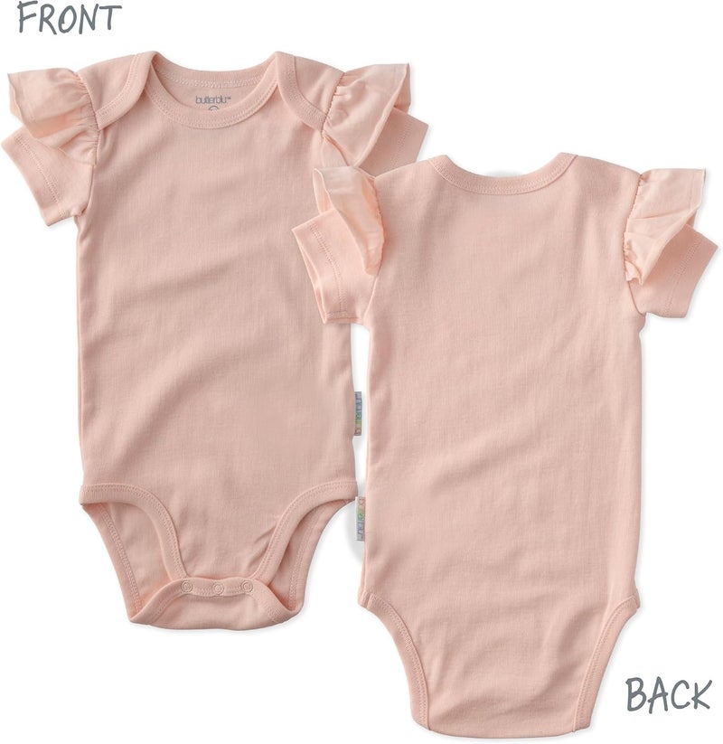 Butterblu baby-girls Rory 5-pack Short Sleeve Ruffle Shoulder Bodysuits 100% Organic Cotton Clothes for Newborn and Baby Girls - Image 3
