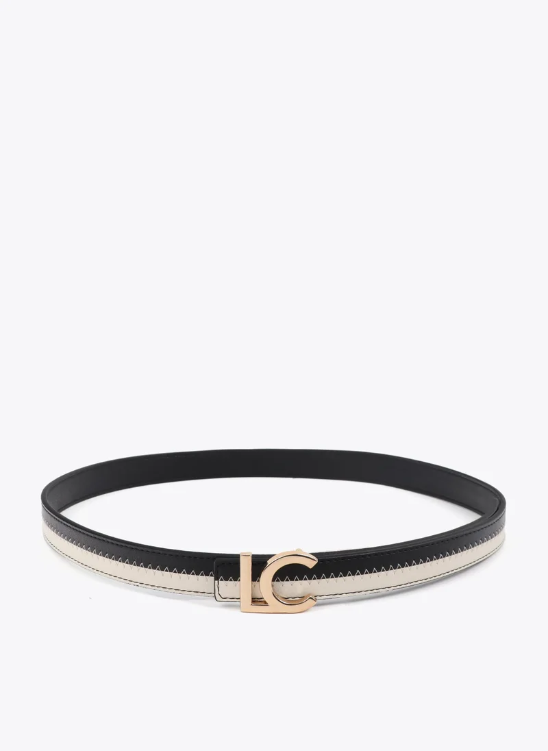 Lola Casademunt Pink and Fuchsia Bicolor Belt with LC Logo Buckle