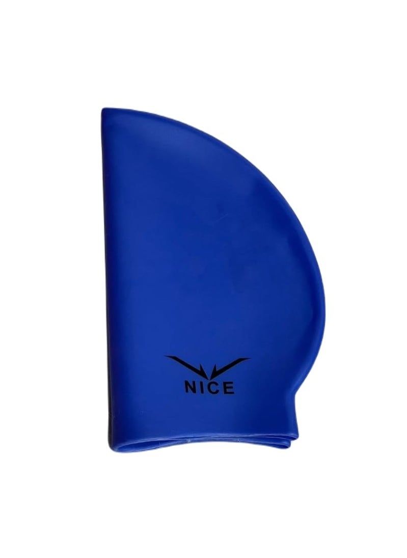 NICE Go Swim Kids Swim Cap by Qshop®️, Durable Silicone Swim Cap for Toddler Boys and Girls, Waterproof Swim Caps, Comfortable Kids Swim Caps with Simple Design for Long and Short Hair, Ponytail  - Image 2
