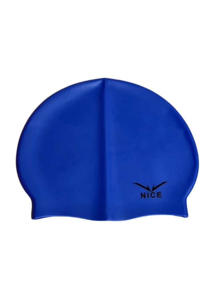 NICE Go Swim Kids Swim Cap by Qshop®️, Durable Silicone Swim Cap for Toddler Boys and Girls, Waterproof Swim Caps, Comfortable Kids Swim Caps with Simple Design for Long and Short Hair, Ponytail  - Image 4