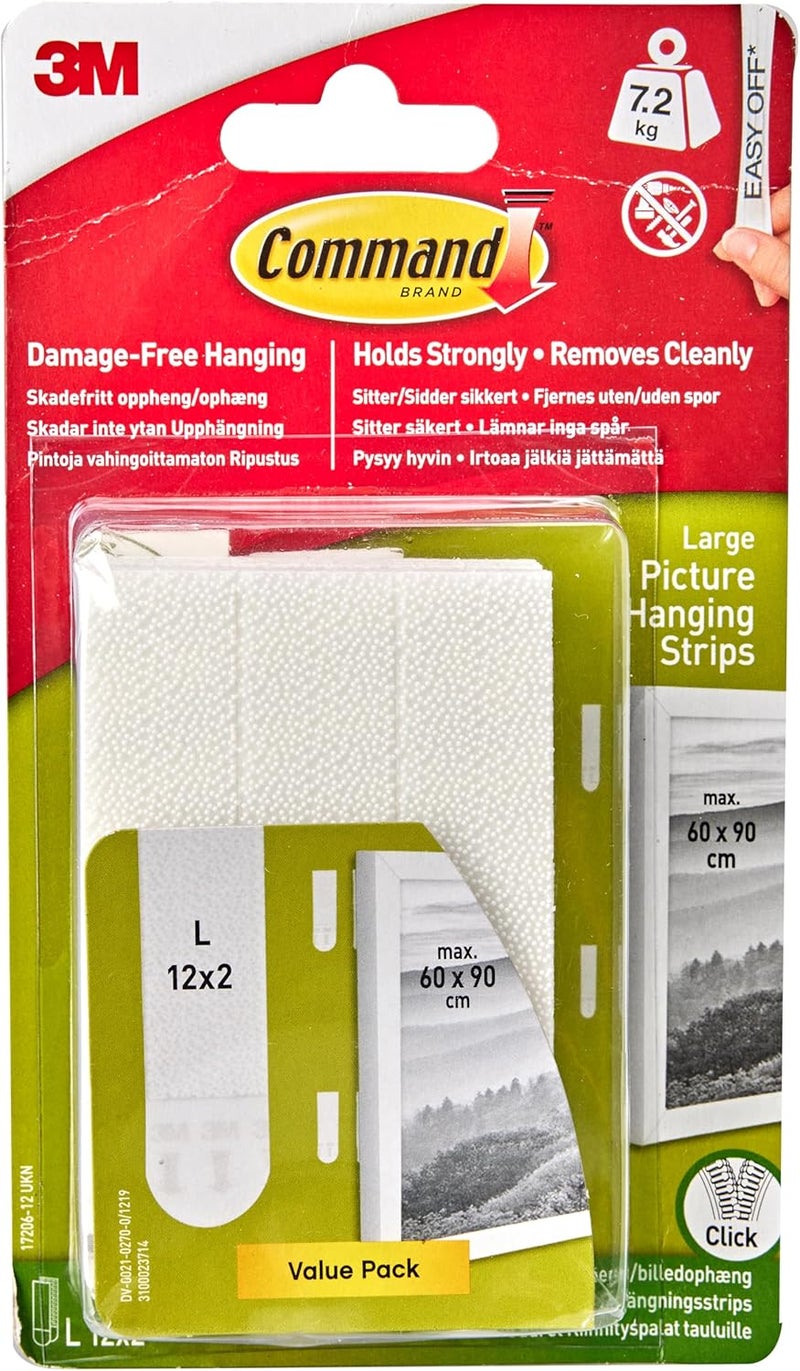 Command Photo Hangers, White, Easy On, Easy Off, Hangs up to 6 frames, Gallery Wall Pack - Image 1