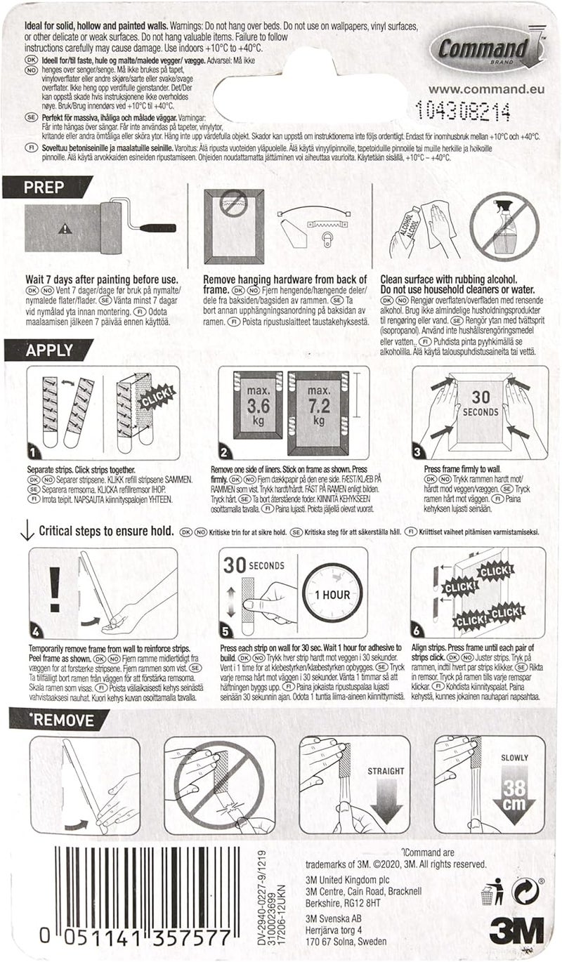 Command Photo Hangers, White, Easy On, Easy Off, Hangs up to 6 frames, Gallery Wall Pack - Image 2