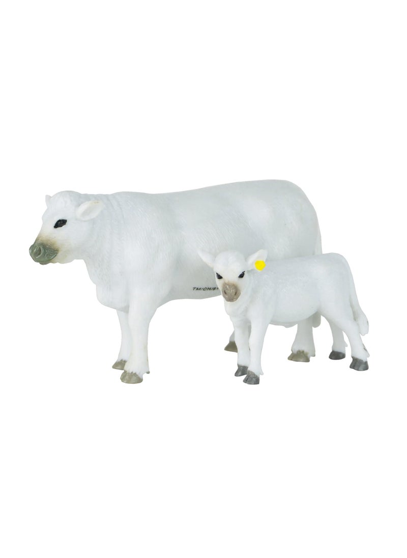 Big Country Toys Big Country Toys Charolais Cow  Calf  120 Scale  Hand Painted  Farm Toys  Farm Animals 