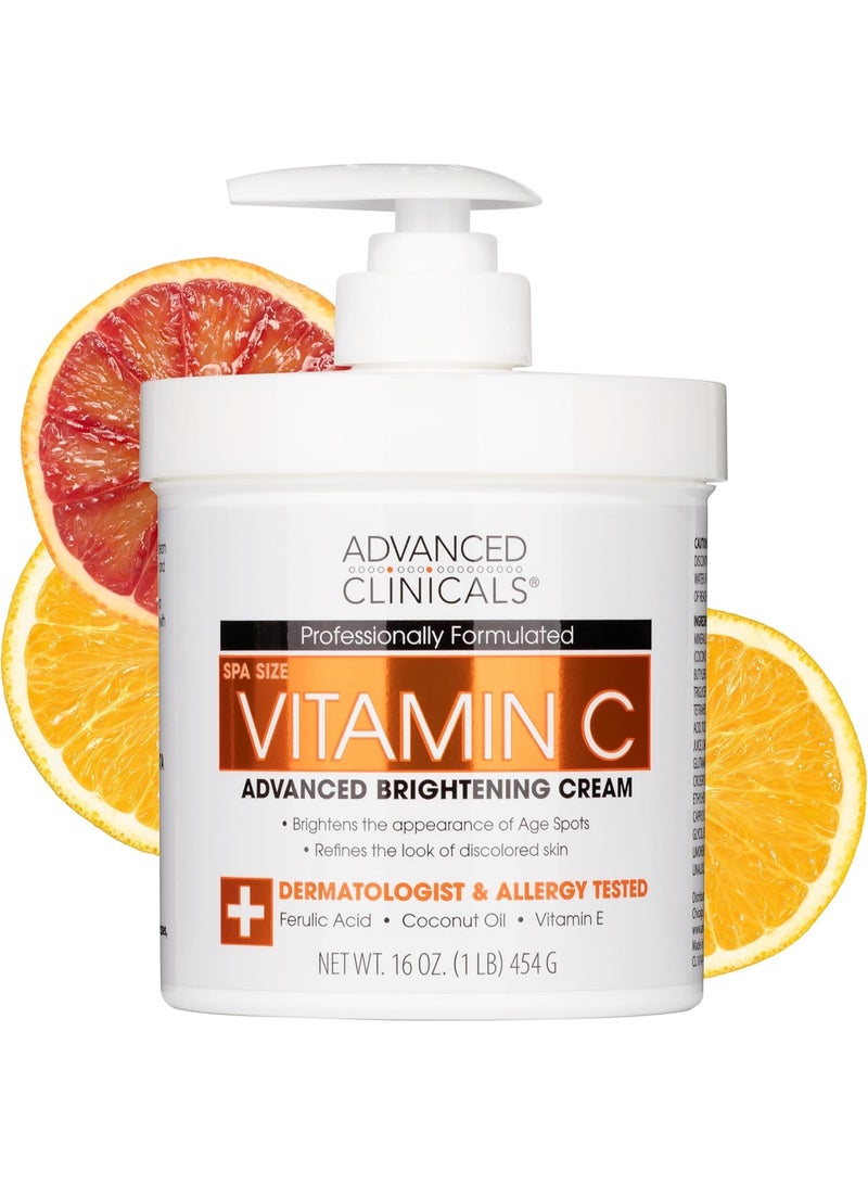 أدفانسد كلينيكال كريم فيتامين سي من أدفانسد كلينيكالز، كريم تفتيح متقدم، كريم مضاد للشيخوخة، للبقع العمرية، البقع الداكنة على الوجه واليدين والجسم، 16 أونصة، متعدد الاستخدامات - Image 5