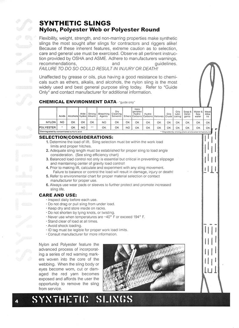 Chenango Supply DD Sling 3" x 12' Nylon Eye & Eye Lifting Sling – USA Made, 8,900 lb Vertical, 7,200 lb Choker, 17,800 lb Basket – 2 Ply Heavy Duty 900 Webbing, Master-Edge Rigging Sling - Image 4