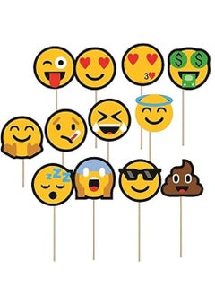 Generic Emoji Cake Decoration 12 paper cardboard Cupcake Toppers for birthday or baby shower - 12 Pcs set 