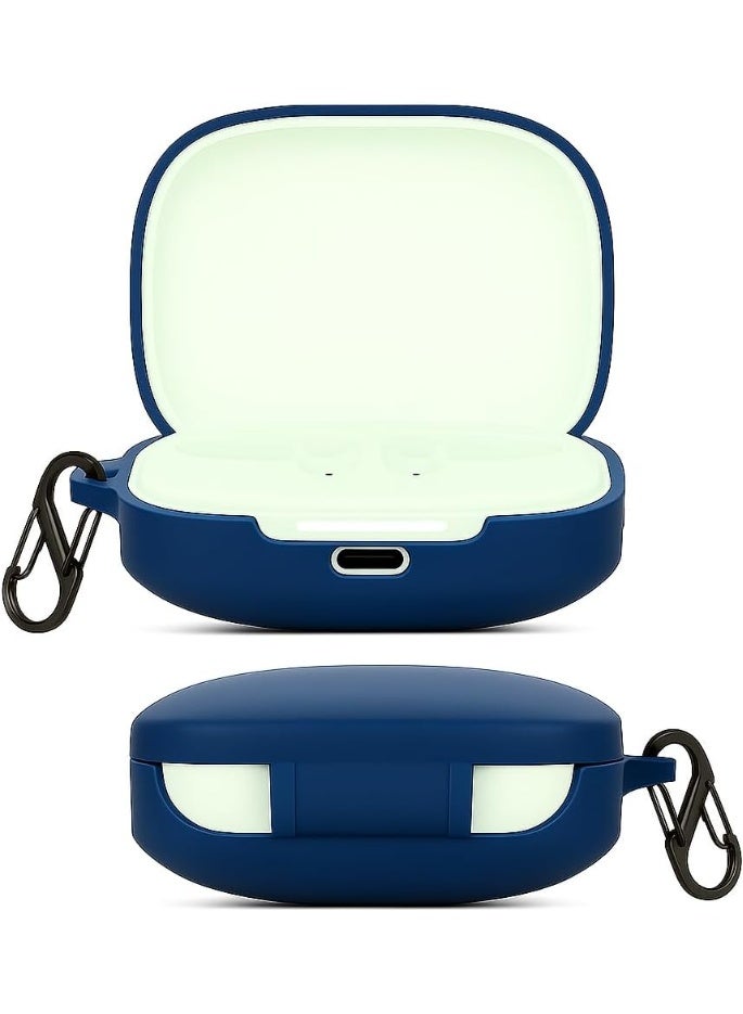 Silicone Case for Redmi Buds 7S with Carabiner, Soft and Flexible, Ultra-Thin Shockproof Cover Slim-Fit Anti-Fall Earphone Case for Redmi Buds 7S , Blue - Image 1