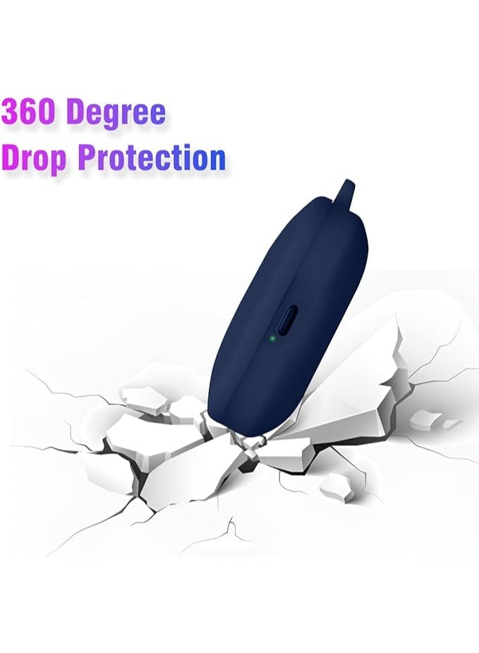 Silicone Case for Redmi Buds 7S with Carabiner, Soft and Flexible, Ultra-Thin Shockproof Cover Slim-Fit Anti-Fall Earphone Case for Redmi Buds 7S , Blue - Image 3