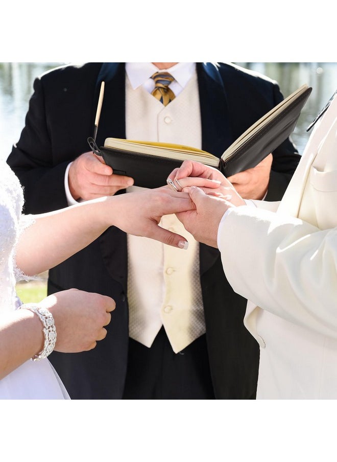 Hoolerry Hoolerry Wedding Officiant Book Wedding Journal Notebook with Black Ink Pen Ceremony Book 200 Pages Leather Hardcover Journal 5.7 x 8.2 Inches Officiant Gift for Pastor Ministers Sermon (Black)  - Image 4