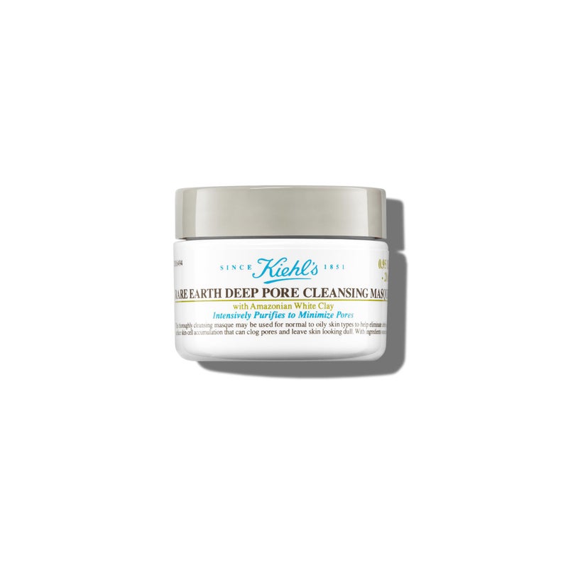 Kiehl's Kiehl's Rare Earth Deep Pore Cleansing Mask, Oil-Minimizing Face Mask for Clogged Pores, Detoxifies & Refines Skin, Absorbs Excess Oil, with Amazonian White Clay & Aloe Vera - 0.95 fl oz
