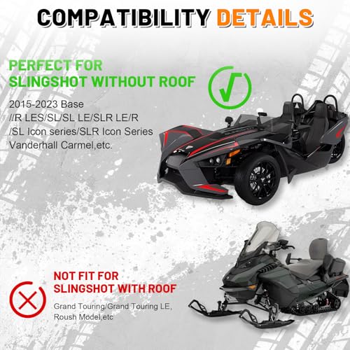 MDPROMCP Slingshot Cover Waterproof Vented Cover Compatible with Polaris Slingshot 2015-2023 Heavy Duty All Weather Protection with Reflective Strips - Image 2