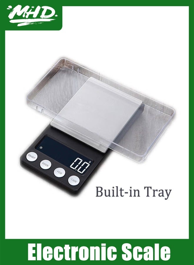 MHD Stainless Steel Kitchen Scale Food Scale Household Weight Scale Baking Small Electronic Scale 500g/0.01g Jewelry Scale LCD Screen - Image 1