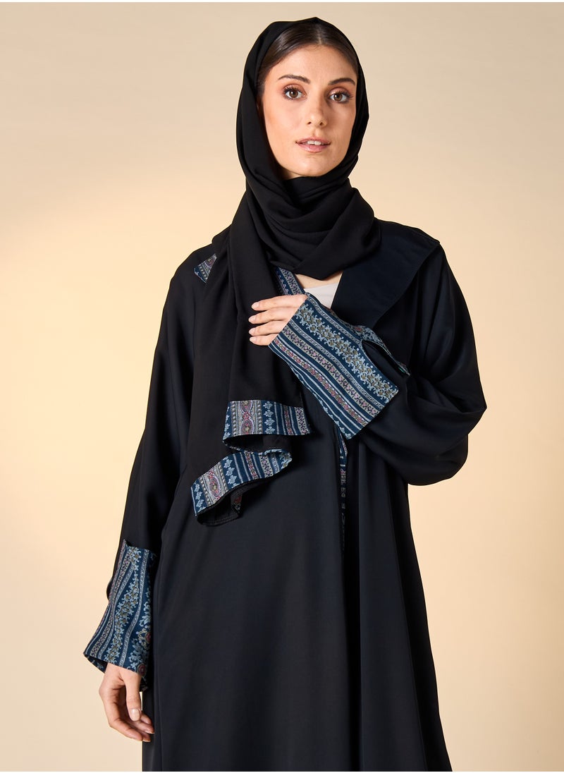 هدية المدينة  - HM - عباية مطبوعة مع حجاب - Image 1