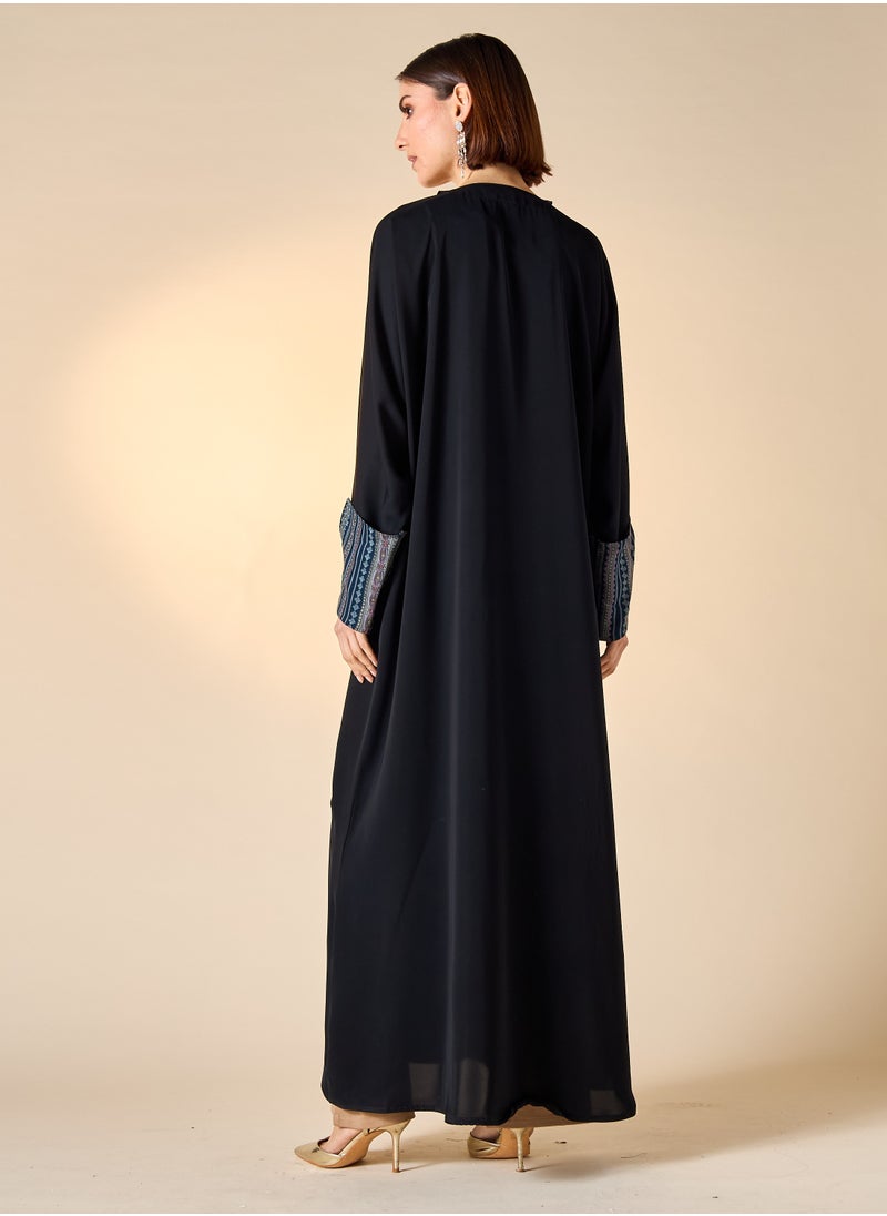 هدية المدينة  - HM - عباية مطبوعة مع حجاب - Image 1