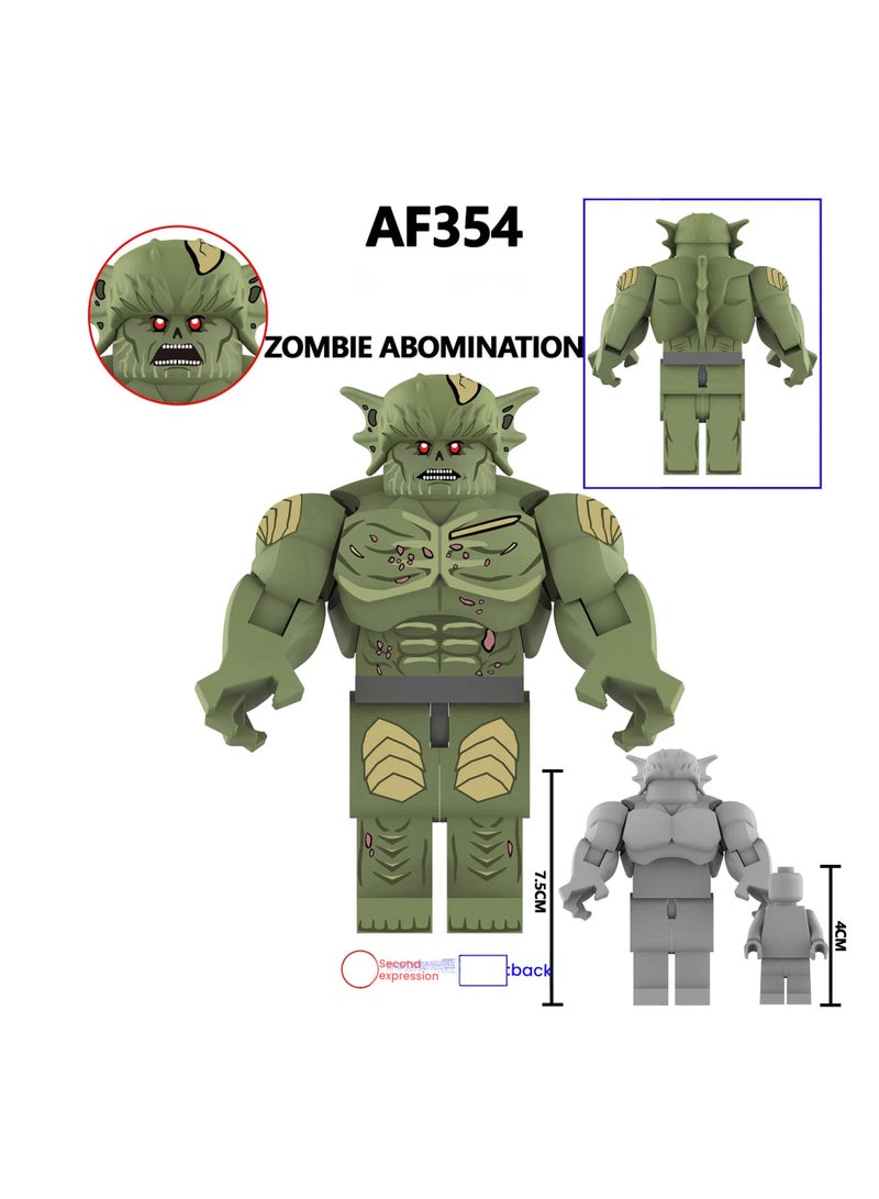 عام مكعبات العملاق الأخضر AF352-355 (4 قطع) - مكعبات ألغاز طرف ثالث مستوحاة من فيلم، شخصيات عملاقة متوافقة للأطفال والكبار - Image 4