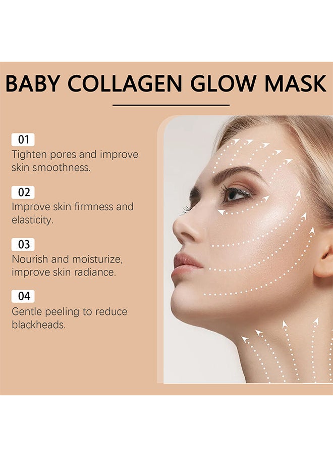 EELHOE T3 Baby Collagen Glow Mask, For Elasticity, Firmness, Glow Skin, T3 Collagen Mask, T3 Collagen Peel Off Mask, Korean Skin Care Facial Mask, Anti Wrinkle Firming Face Masks  - Image 5