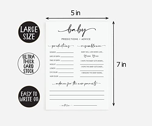 All-Ewired-Up 50 Large Baby Predictions and Advice - Minimalist - Baby Shower Game, New Mom & Dad Card or Mommy & Daddy to Be, Girl or Boy Babies New Parent Message Advice Book, Fun Gender Neutral Party (50-Cards) - Image 5