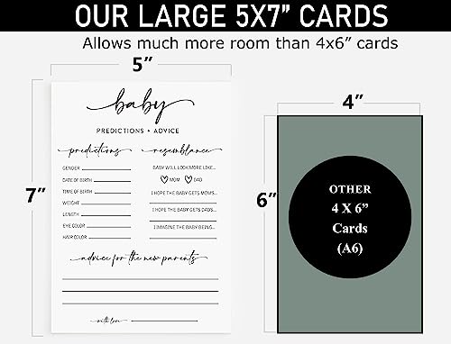 All-Ewired-Up 50 Large Baby Predictions and Advice - Minimalist - Baby Shower Game, New Mom & Dad Card or Mommy & Daddy to Be, Girl or Boy Babies New Parent Message Advice Book, Fun Gender Neutral Party (50-Cards) - Image 2