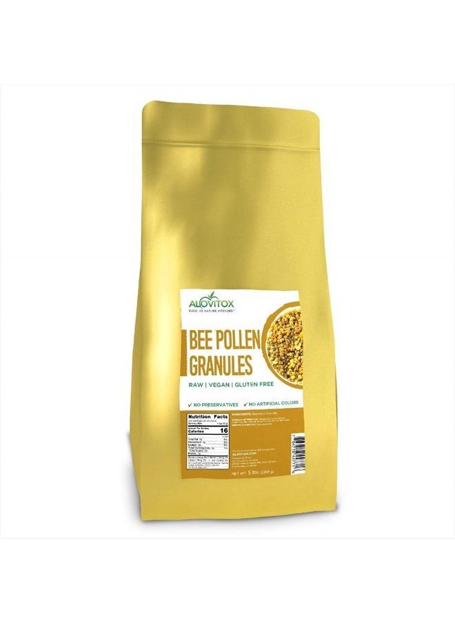ALOVITOX - Bee Pollen Granules | 100% Pure, Natural Raw Bee Pollen | Superfood Packed with Antioxidant, Protein, Vitamin & More | Bee Friendly Nutritional Yeast, Gluten Free | 5 lbs Bag - Image 1