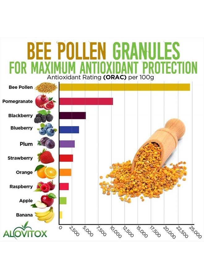 ALOVITOX - Bee Pollen Granules | 100% Pure, Natural Raw Bee Pollen | Superfood Packed with Antioxidant, Protein, Vitamin & More | Bee Friendly Nutritional Yeast, Gluten Free | 5 lbs Bag - Image 1