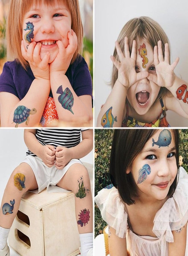 CHARLENT 120 Glitter Styles Under the Sea Creature Temporary Tattoos for Kids Party Supplies - Sea Creature Tattoos for Boys Girls Ocean Birthday Party Favors Goodie Bag Fillers - Image 3