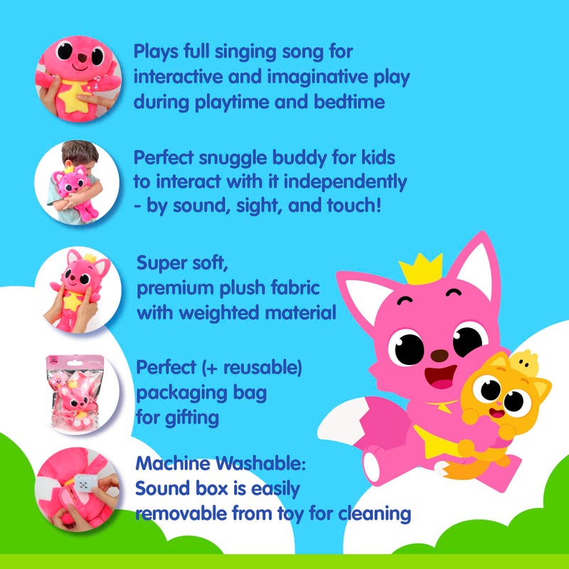 Pinkfong لعبة قماشية مغنية من بينكفونغ، 11"، ألعاب حيوانات محشوة، ألعاب موسيقية تفاعلية للأطفال، هدايا للأولاد والبنات - Image 4