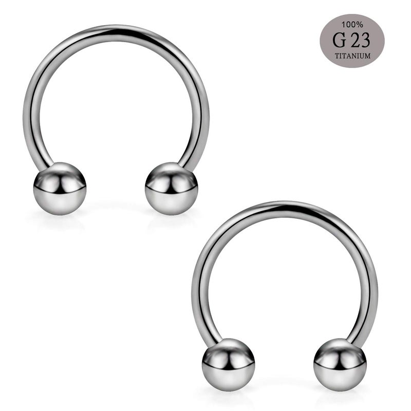 SCERRING 2PCS 16G G23 Titanium Septum Ring Nose Rings Hoop Helix Daith Cartilage Tragus Earrings Eyebrow Body Piercing Jewelry 10mm - Image 2