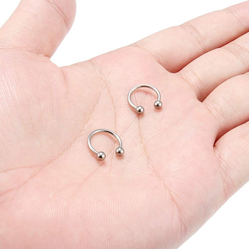 SCERRING 2PCS 16G G23 Titanium Septum Ring Nose Rings Hoop Helix Daith Cartilage Tragus Earrings Eyebrow Body Piercing Jewelry 10mm - Image 4