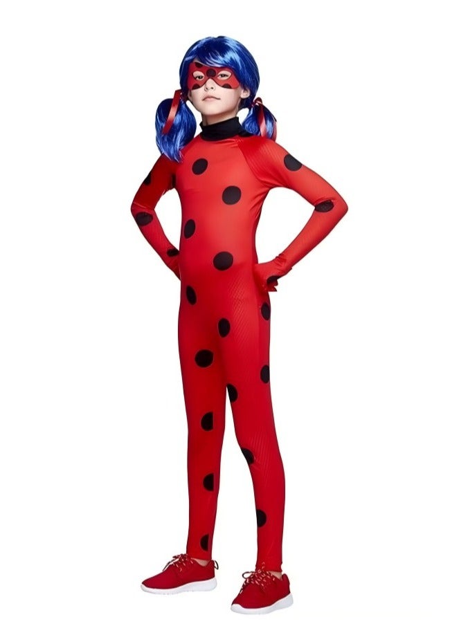 3PCS Miraculous Costume Ladybug Cosplay Costume Kids Costume with Eye Mask ,Bag - Image 4