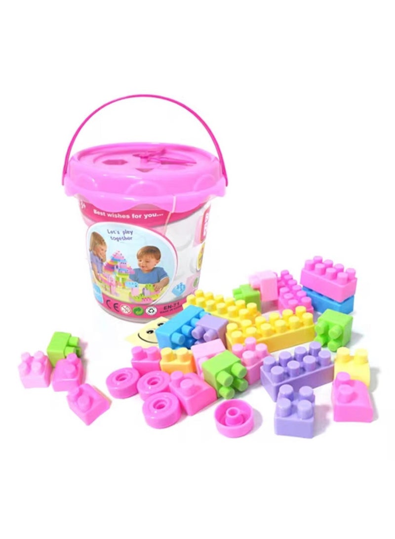 توي لاند مجموعة مكعبات بناء للأطفال في دلو تخزين – لعبة بناء تعليمية - Image 1