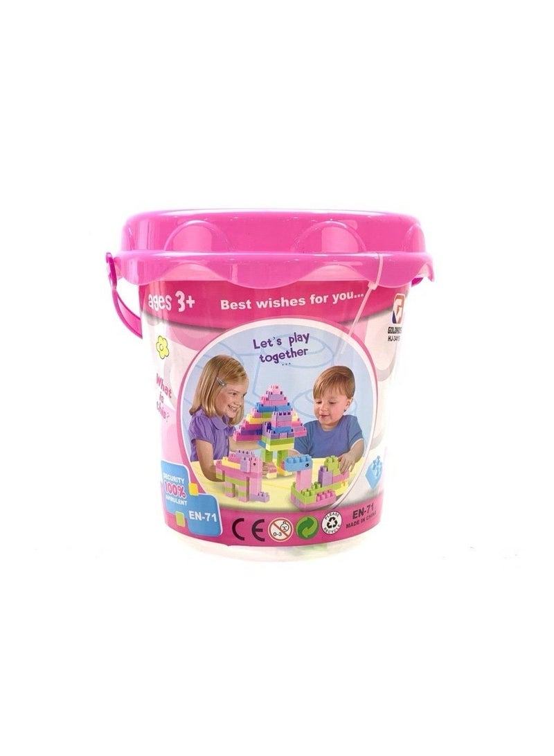 توي لاند مجموعة مكعبات بناء للأطفال في دلو تخزين – لعبة بناء تعليمية - Image 5